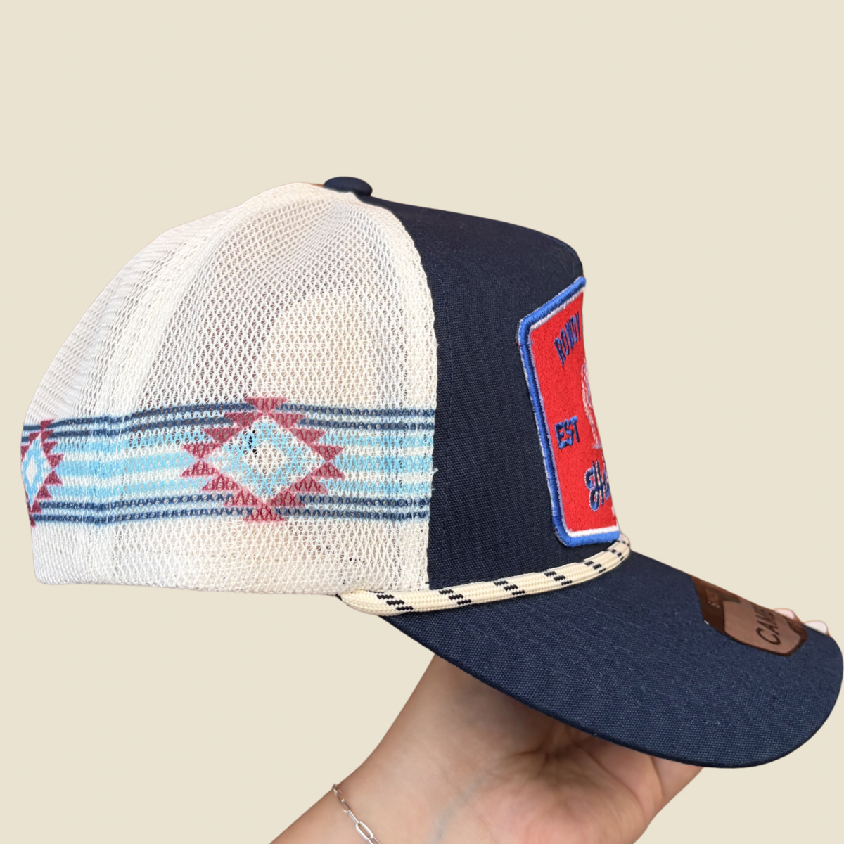 Trail Rider Cap - Blue/Red Tribal