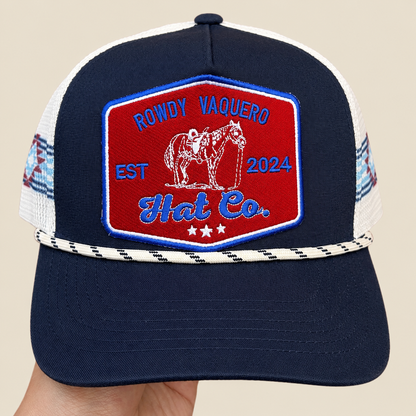 Trail Rider Cap - Blue/Red Tribal