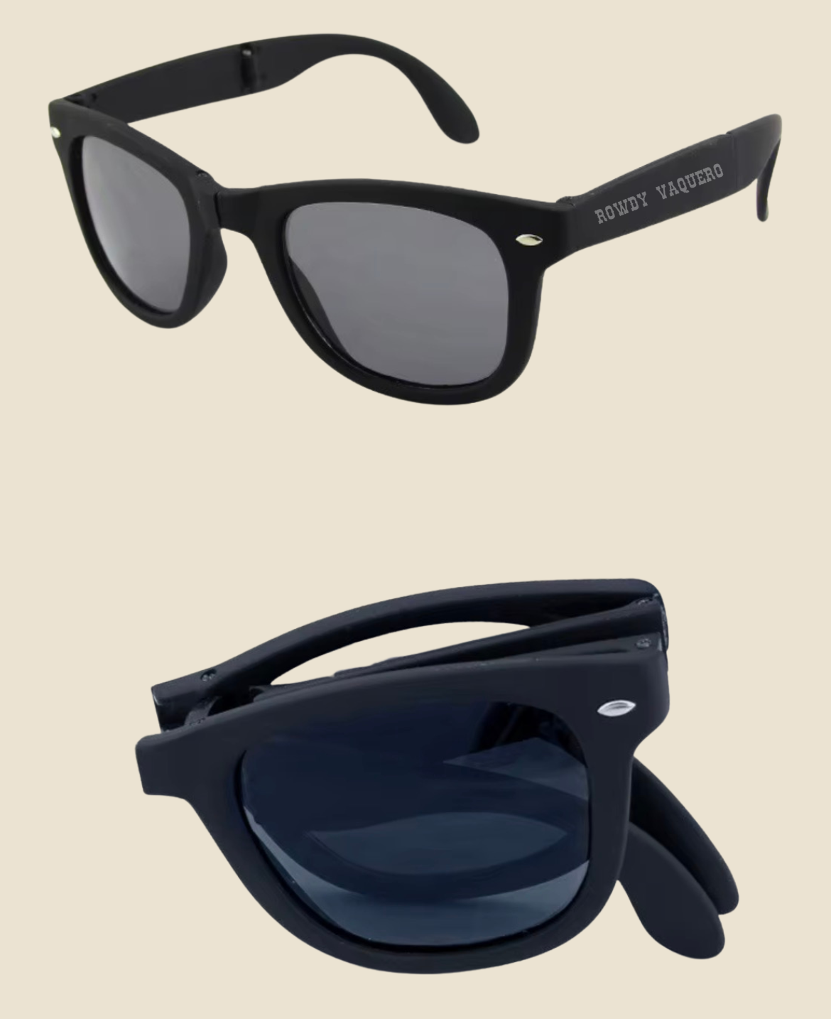 Black/Black Foldable Sunglasses