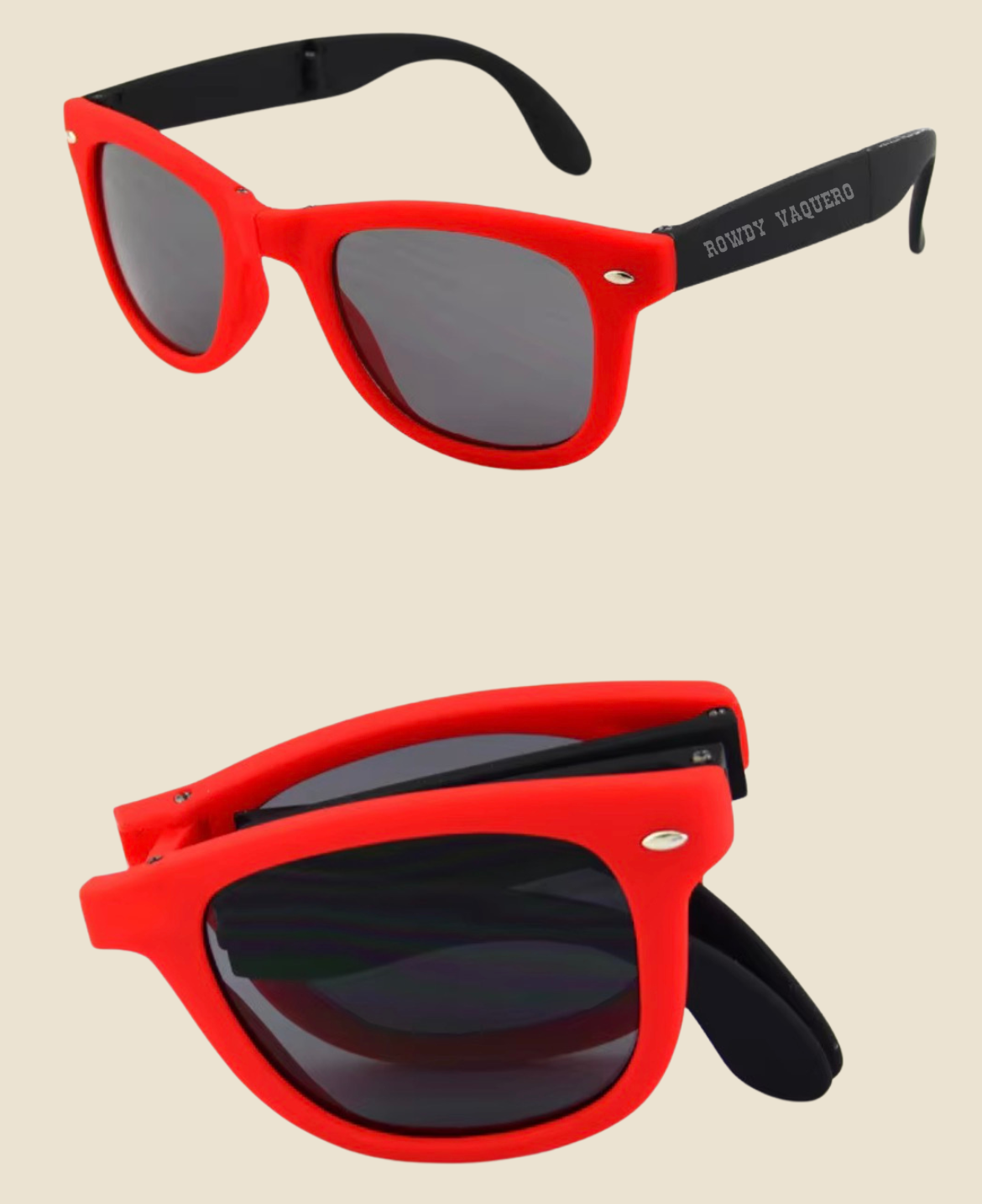 Red/Black Foldable Sunglasses
