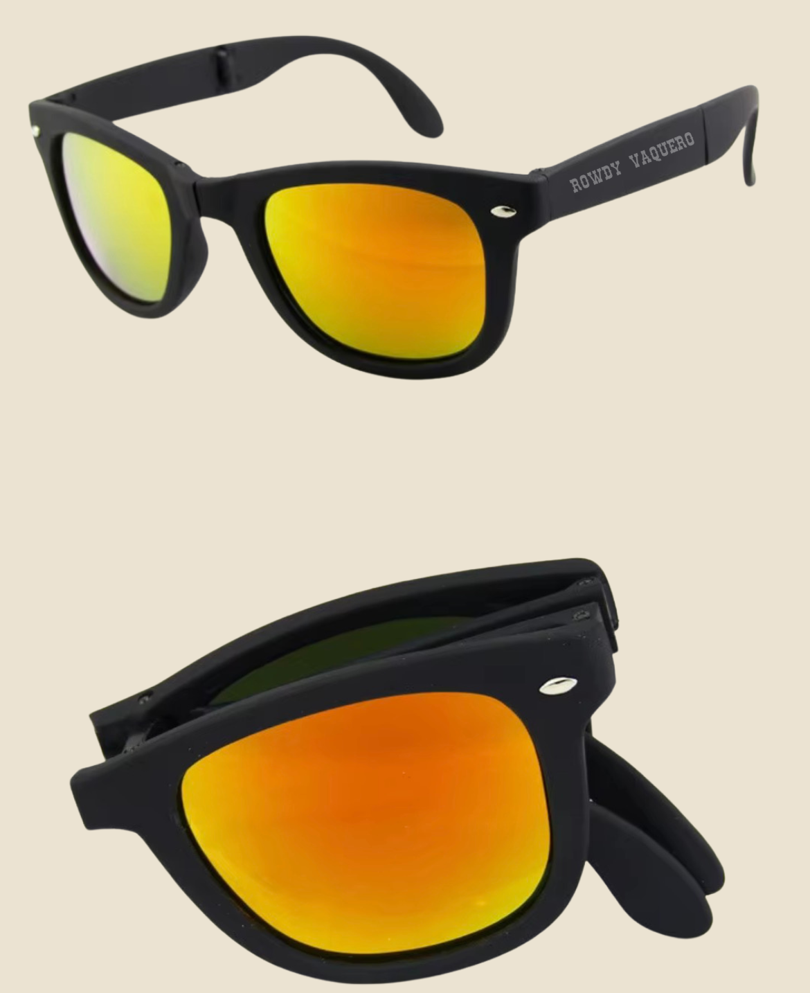 Black/Yellow Foldable Sunglasses