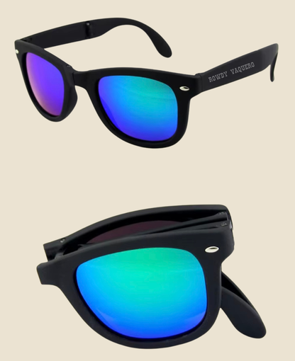 Black/Blue Foldable Sunglasses